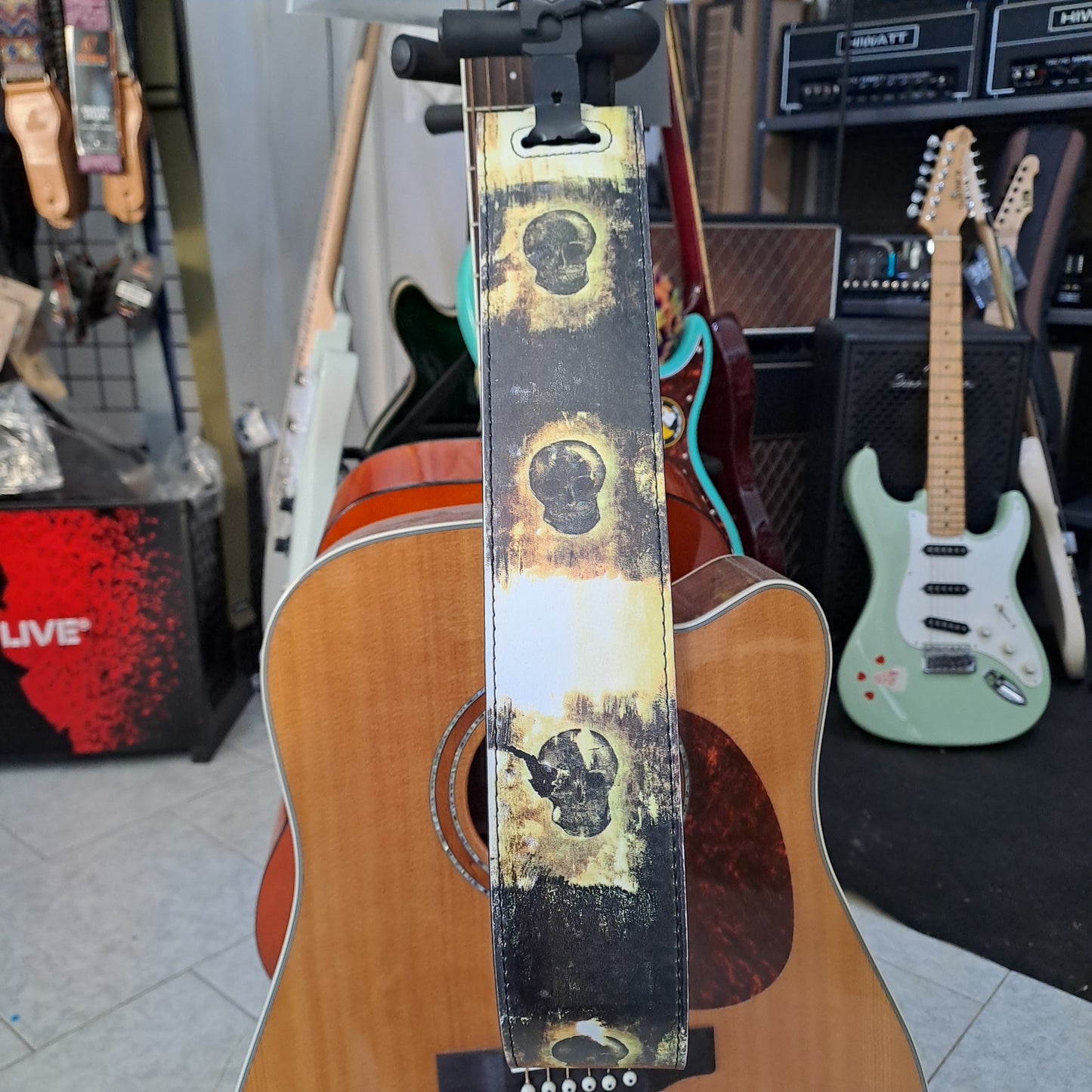 Tracolla REBEL in Similpelle Skulls