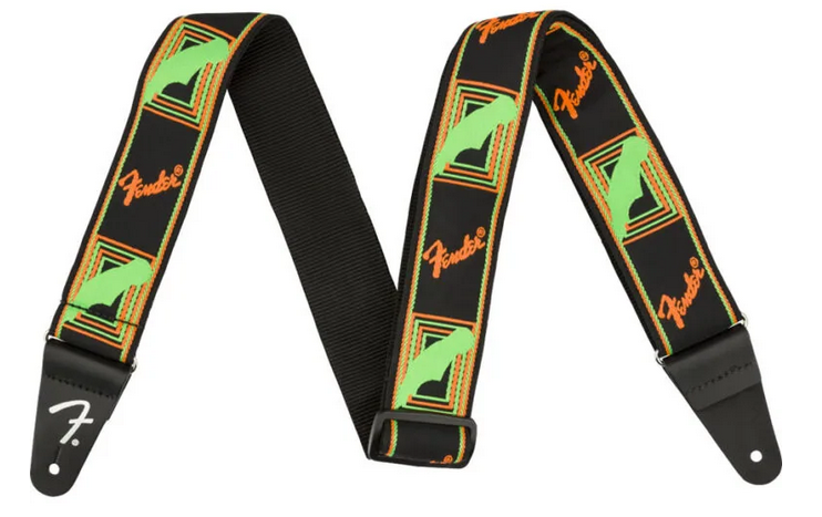 Tracolla FENDER NEON MONOGRAM Verde/Arancio