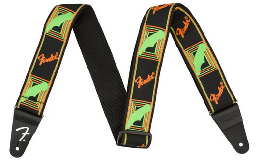 Tracolla FENDER NEON MONOGRAM Verde/Arancio